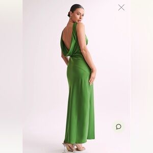 Meshki Maxi satin dress with back cowl 💚